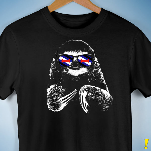 Pride Sloth Puppy Flag Sunglasses Premium Unisex T-Shirt